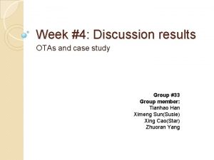 Week 4 Discussion results OTAs and case study