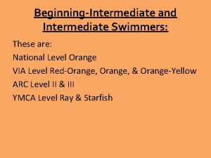 BeginningIntermediate and Intermediate Swimmers These are National Level