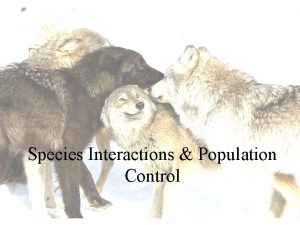Species Interactions Population Control Five Major Interactions Interspecific