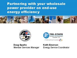 Partnering with your wholesale power provider on enduse