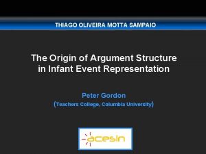 THIAGO OLIVEIRA MOTTA SAMPAIO The Origin of Argument
