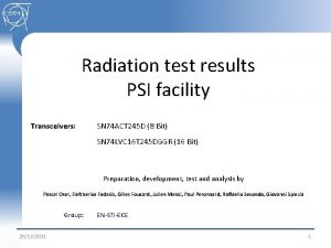 Radiation test results PSI facility Transceivers SN 74