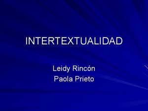 INTERTEXTUALIDAD Leidy Rincn Paola Prieto LOS SIMPSON La