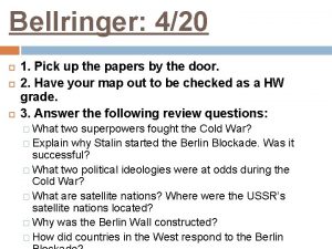 Bellringer 420 1 Pick up the papers by