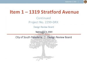 September 3 2020 Item 1 1319 Stratford Avenue