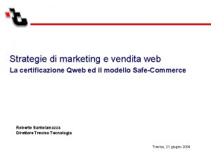 Strategie di marketing e vendita web La certificazione