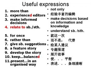 Useful expressions not only 1 more than 2