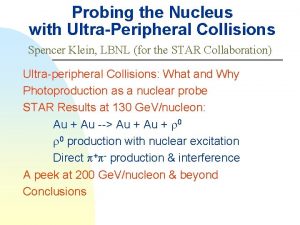 Probing the Nucleus with UltraPeripheral Collisions Spencer Klein