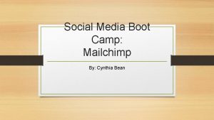 Social Media Boot Camp Mailchimp By Cynthia Bean