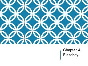 Chapter 4 Elasticity PRICE ELASTICITY OF DEMAND Definition