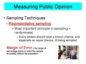 Measuring Public Opinion Sampling Techniques Representative sampling Most
