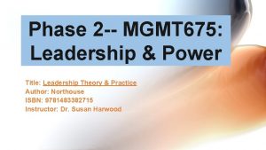 Phase 2 MGMT 675 Leadership Power Title Leadership