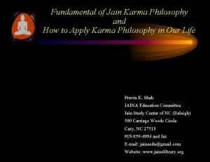 Fundamental of Jain Karma Philosophy and How to