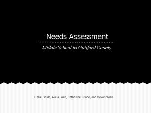 Needs Assessment Middle School in Guilford County Hallie