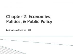 Chapter 2 Economies Politics Public Policy Environmental Science