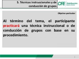 5 Tcnicas instruccionales y de conduccin de grupos