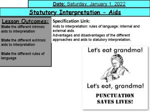 Date Saturday January 1 2022 Statutory Interpretation Aids