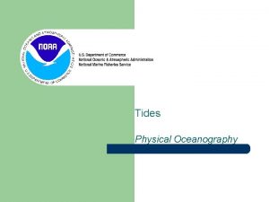 Tides Physical Oceanography Tides are a wave 2