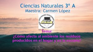 Ciencias Naturales 3 A Maestra Carmen Lpez Tema