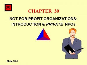 30 CHAPTER 30 NOTFORPROFIT ORGANIZATIONS INTRODUCTION PRIVATE NPOs