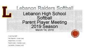 Lebanon High School Softball Parent Player Meeting 2019