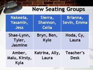 New Seating Groups Nakeeta Yasamin Jess Sierra Shannon