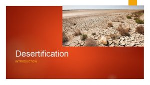 Desertification INTRODUCTION What is Desertification Desertification can be