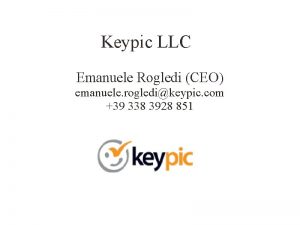 Keypic LLC Emanuele Rogledi CEO emanuele rogledikeypic com