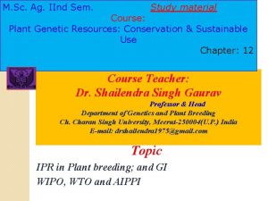 M Sc Ag IInd Sem Study material Course