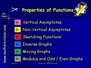 Properties of Functions Adv Higher www mathsrevision com