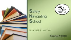 Safely Navigating School 2020 2021 School Year Presented