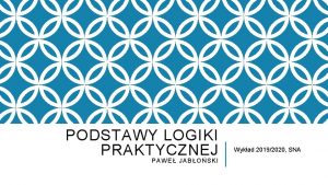 PODSTAWY LOGIKI PRAKTYCZNEJ PAWE JABOSKI Wykad 20192020 SNA