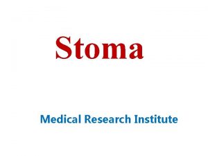 Stoma Medical Research Institute Dfinition Le mot stomie