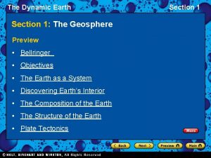 The Dynamic Earth Section 1 The Geosphere Preview