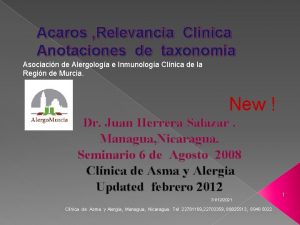 Acaros Relevancia Clnica Anotaciones de taxonoma Asociacin de