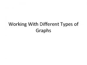 Working With Different Types of Graphs Linear graphs