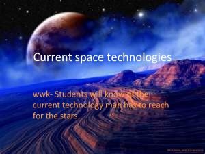 Current space technologies wwk Students will know of