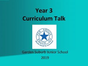 Year 3 Curriculum Talk Garden Suburb Junior School