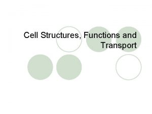 Cell Structures Functions and Transport Introduction to Cells