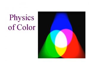 Physics of Color Mixing Colored Light The frequencies