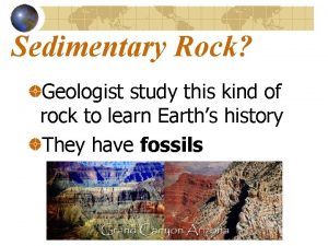 Sedimentary Rock Geologist study this kind of rock