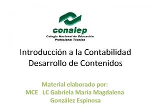 Introduccin a la Contabilidad Desarrollo de Contenidos Material