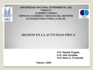UNIVERSIDAD NACIONAL EXPERIMENTAL DEL YARACUY VICERRECTORADO ESPACIO ACADEMICO