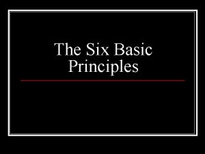 The Six Basic Principles U S Constitution n