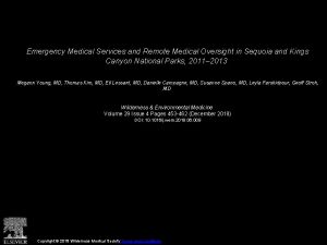 Emergency Medical Services and Remote Medical Oversight in