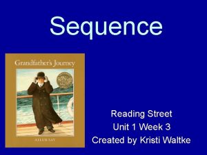 Sequence Reading Street Unit 1 Week 3 Created