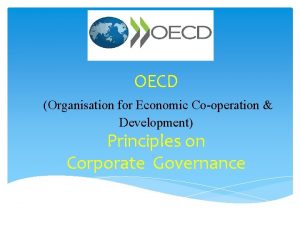 OECD Organisation for Economic Cooperation Development Principles on