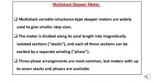 Multistack Stepper Motor q Multistack variablereluctancetype stepper motors