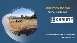 AMUNDSON ROOFING SPECIAL USE PERMIT WASHOE COUNTY BOARD