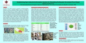 Establishing Agroindustrial Information System for Rebuilding Earthquake Devastated